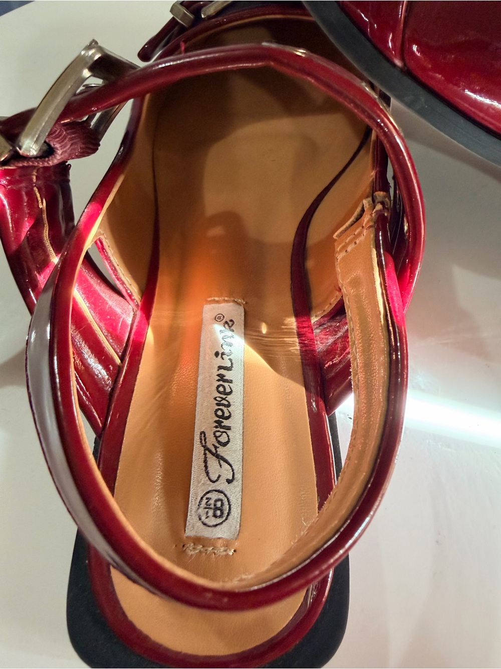 Forever 21 Burgundy Pointed Buckle Mules - Picture 3 of 5